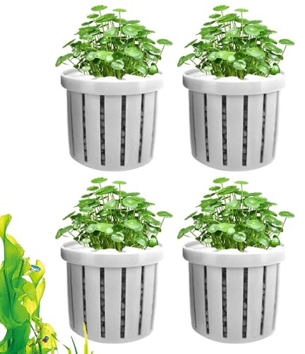 Générique Support pour d'Aquarium,Pots Stables pour de Bassin - 4 Pièces Porte-Hydroponiques, Décoration Aquatique pour Appartements Hôtels Restaurants Résidences