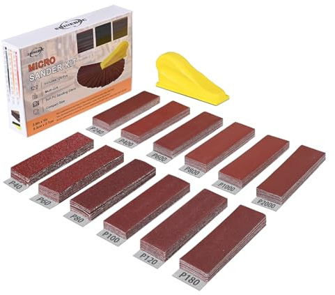 Shineboc 120 Stück Schleifpapier Set mit Handschleifklotz 40-2000 Körnung