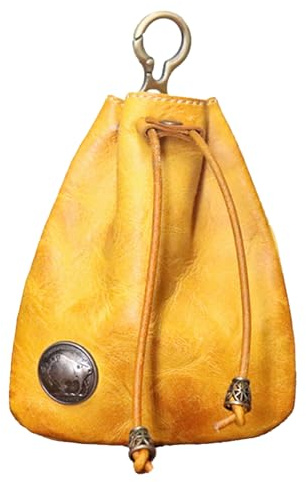 Bourse en Cuir De Vache Véritable - Sac À Monnaie Vintage | Bourse À Cordon en Cuir Véritable, Boursss À Anneau, Organisateur De Pièces pour Clés, Sac À Clés De Voiture en Cuiss Portable