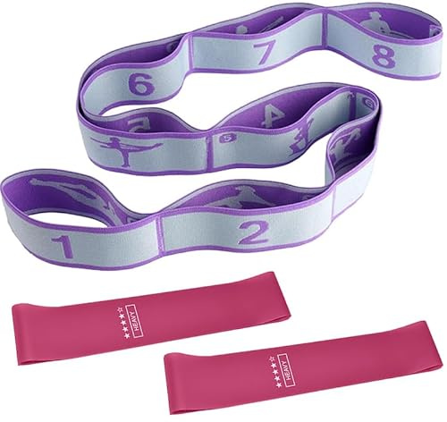 Sangle de Yoga, Band D'étirement de Yoga avec 10 Boucles, Elastique Abdominaux, Bande Elastique Fitness, Jambes Ceinture D'étirement des Ligaments, Sangle de Yoga Elastique pour Yoga, Fitness, Pilates