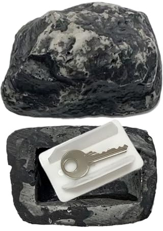 Escondite de Llaves Piedra Falsa - Compartimento Secreto Realista | Cája Fuerte de Resina Resistente para Llaves y Dinero | Decoración Exterior Discreta para Jardín Geocaching y Cuidadores