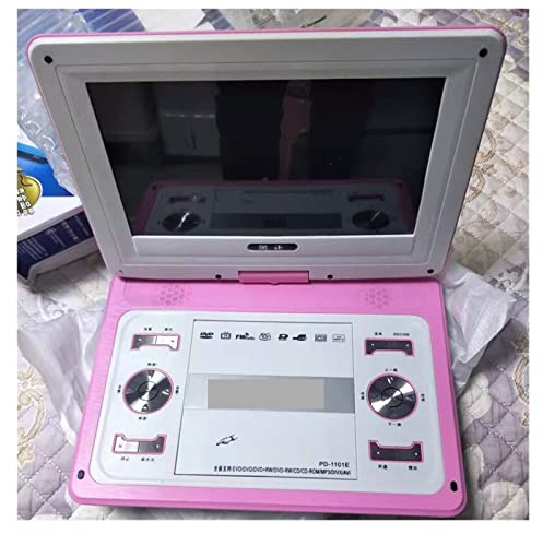 HD Big Screen 14 tums video DVD-spelare Bärbar DVD-stödkort U Disk Game Move MP3-högtalarstöd Digital-TV-spelkonsoler för bil och barn(Pink)