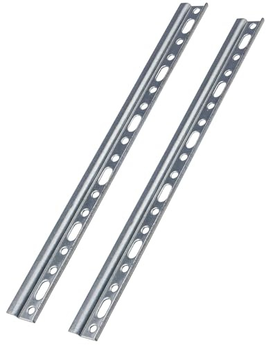 Gedotec Accroche-armoire acier galvanisé H10323 | 2 pièces de support d'armoire à visser Longueur : 30,7 x 2,6 cm | Accroche-meubles | Rail de suspension métallique | Support d'armoire stable