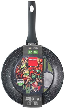 Metaltex NATIVA - Sartén Aluminio Forjado, 26 cm, antiadherente Stone-Tex, Full Induction válido para todo tipo de cocinas
