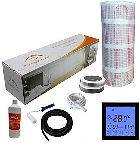 Electric Underfloor Yellow Box Heating kit 200w - 6.0m2 - Black Touch Thermostat