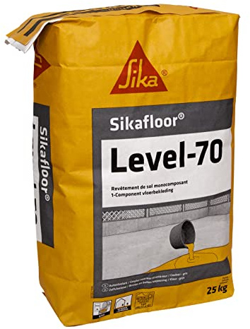 SIKA - Mortier de Sol autonivelant spécial Chape Mince - Sikafloor Level-70 Gris - Mortier de rénovation et d'égalisation pour sols industriels, tertiaires, balcons et terrasses - 25kg