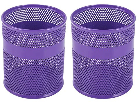 EasyPAG Mesh Desk Tidy Pen Pot Pencil Holder Makeup Brushes Storage Stationery Organiser,Pack of 2,Purple