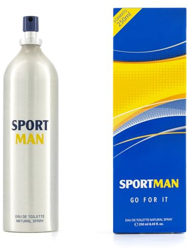 SPORTMAN Go For It Eau de Toilette, 250 ml, Herrenparfum, Spray, natürliches und männliches Eau de Toilette, Zitrusduft, frischer, sportlicher und langanhaltender Duft
