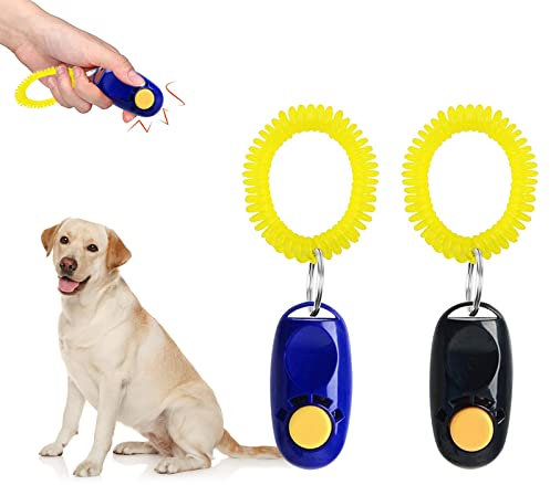Hund Clicker,Trainings-Clicker mit Handschlaufe,Hundetraining Klicker,Finger Clicker für Clickertraining,Trainings-Clicker,Hundeerziehung und Hundetraining für Hund,Katze,Pferd,2 Stück