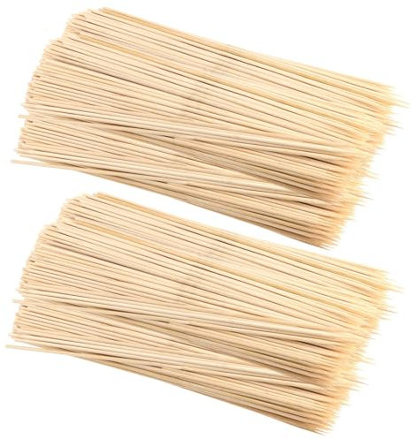 PINGEUI 500 Pcs Bamboo Barbecue Sticks, 40cm Natural Bamboo Skewers, Extra Long BBQ Sticks for BBQ, Kebab, Fruits, Cake Topper