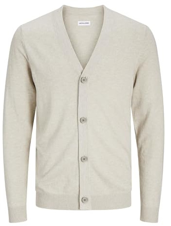 Jack & Jones Chaqueta de Punto para Hombre Jjeemil Noos, Oatmeal/Detalle: Melange, L