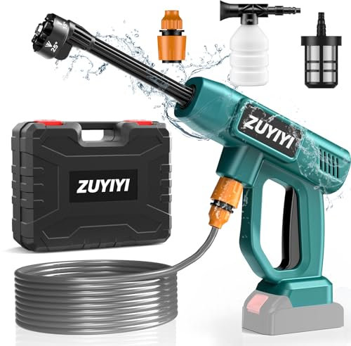 ZUYIYI Cordless Pressure Washer for Makita 18V Battery, 970PSI Portable Power Cleaner, Handheld High-Pressure Car Washer Gun, 6-in-1 Nozzle for Washing Cars Fences Siding (Battery NOT Included)