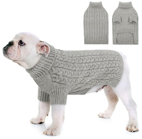 CITÉTOILE Hundepullover für Kleine Mittelgroße Große Hund,Winter Warm Gestrickt Hunde Pullover,Waschbar Rollkragen Strickpullover Hundemantel, Hundepulli für Dackel,Französische Bulldogge usw
