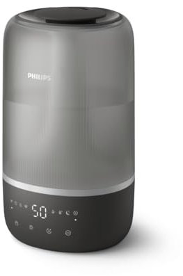 Philips Smart Humidifier - kompakt und dennoch leistungsstark mit himmelhohem Nebel, Aromatherapie, leise mit Schlaffunktion und Nachtlicht, für (Schlaf-) Räume bis zu 41m² (HU1510/03)