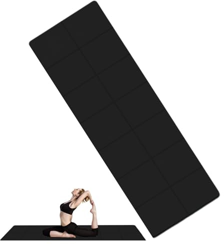 Alfombra de yoga de viaje, esterilla de yoga plegable | Alfombra de ejercicio de doble cara portátil mudo doméstica, de transporte antideslizante, alfombra de fitness expandida y engrosada para