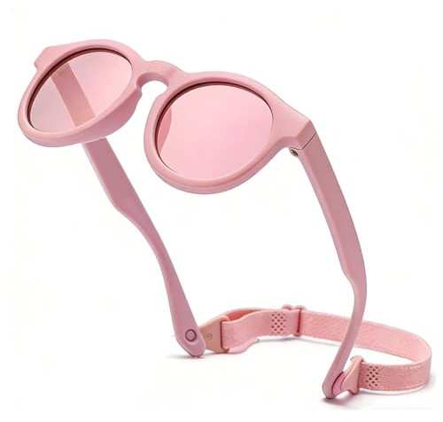 iNszkoos Lunettes de soleil polarisées flexibles pour bébé avec sangle réglable, pare-soleil d'extérieur pour nourrissons, protection UV 400, monture en silicone souple, lunettes de soleil pour bébé