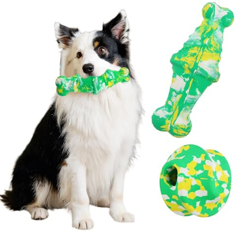 Aohyue Jouet pour chien indestructible, jouet interactif à mâcher pour chien - Jouet à mâcher pour chien - Jouet à mâcher en caoutchouc naturel pour chien de taille moyenne et grande