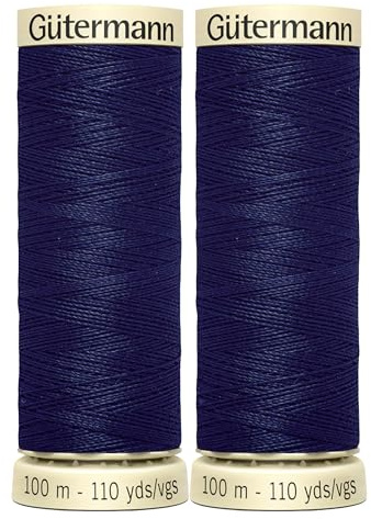 2X 100m Gutermann Sew-All Polyester Thread for Hand or Machine Sewing, Navy Blue 0310 – Bundled by GetInStyle Shop