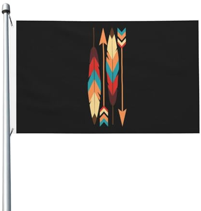 Trädgårdsflagga 90 x 150 cm, indianfjäder premium flaggor personlig hängande vimpel för camping gräsmatta fester