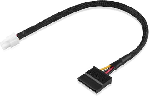 ELFJMZP ATX - Cable adaptador de alimentación SATA de 4 pines a SATA para placa base Q77 Q75 E450 E350 D510, fundas trenzadas de 18 AWG, compatible con HDD SSD Liquid CPU Cooler 33 cm/12 pulgadas