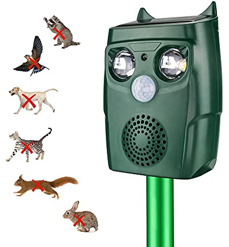 Repellente Gatti, Ultrasuoni per Topi, Solare Repellente per Topo Ultrasuoni per Animali, Serpente, Gatto, Piccioni, Conigli, Scoiattolo, Topo, per Giardino e Cortile