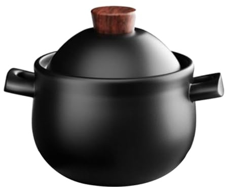 JOINPAYA Olla de Cerámica para Estofado Doméstica de 1.8l, Cazuela Casera Resistente al Gas y Alta Temperatura, Adecuado para Cocinar Sopa, Arroz y Guisos, Fácil de Limpiar, Cocina