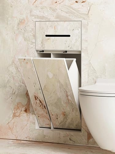 ZAQYCM Nicchia doccia incasso Porta Rotolo Di Carta Igienica A Parete Con Vano Porta Spazzolino, Cestino Impermeabile Per Bagno Per Hotel E Ristoranti, Incasso In Nicchia Per Piastrelle(White)