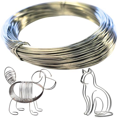 Craft Wire 1mm – 30m Galvanised Modelling Wire for Crafts, Floristry, Wreath Making & DIY Projects