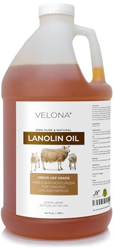 velona Lanolin Oil USP Grade 64 fl oz | 100% Pure and Natural Carrier Oil | Refined, Cold pressed | Skin, Hair, Body & Face Moisturizing | Use Today - Enjoy Results…