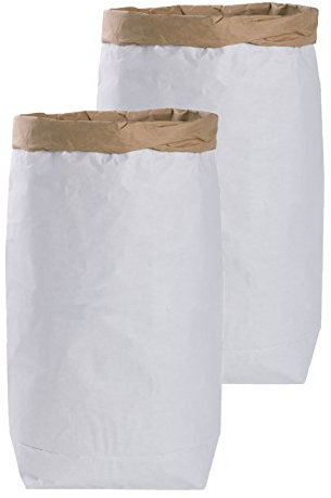Lifestyle Lover 2X DIY Papiersack Paperbag rund aus Kraftpapier Braun Weiß 'Blanko'