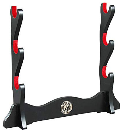 SZQL Schwertständer, Katana-Halter, Samurai-Halterung, Wakizashi Tanto, Schwert-Präsentationsständer, Waffenständer, drei Etagen