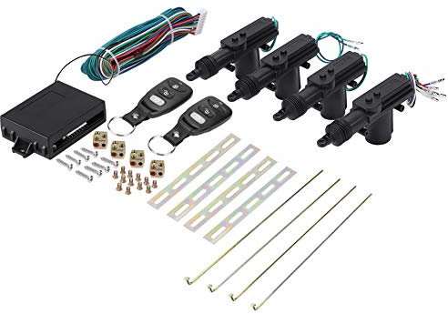Universal Car Central Remote Control Locking Kit, Car 4 Door Lock System Auto Locking Keyless Entry Kit, Car Door Security Auto Locking Opening Alarm Kit with 2 Remote Control
