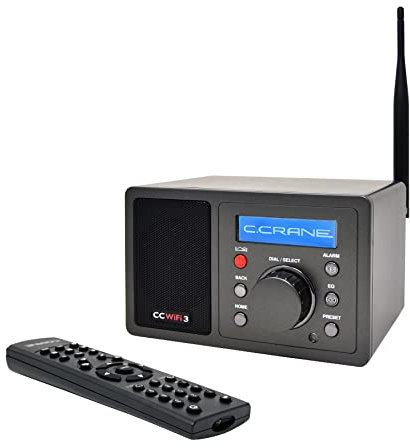 JZG C. Crane Radio Internet CC WiFi 3 avec Skytune, récepteur Bluetooth, horloge et alarme avec télécommande, accès à des milliers de stations de radio dans le monde entier
