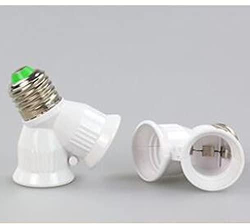 YSJJZRL E14/E27/B22/GU10/G24/E40 - Adaptador de extensión para lámpara (2 unidades, E27 a 2 E27)