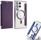 Leather Textured Flip Phone Case, 2024 New Leather Textured Flip Phone Case for Samsung, with Credit Card Holder (S23Ultra,Purple)