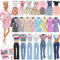Festfun 6 Vêtements de Poupée avec 5 Accessoires pour Poupées de 11,5 Pouces, y Compris 2 Costumes Élégants, 2 Hautes, 2 Pantalons, 2 Robes, 2 Lunettes, 3 Accessoires de Poupées(Poupées Non Include)