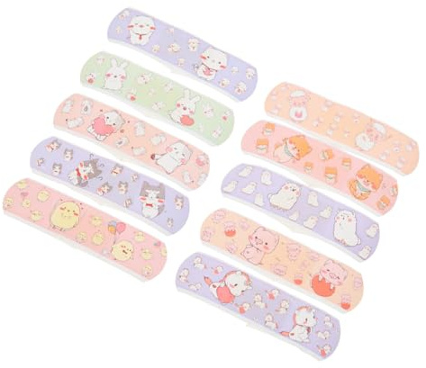 ROMISBABA Parche de Cuidado Adhesivo Transpirable 120 Unidades Diseño de Dibujos Animados para Primeros Auxilios, Protección Hemostática para Heridas Faciales en Niños y Uso Diario