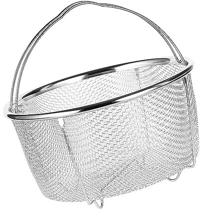 Pssopp Panier à Vapeur en Acier Inoxydable, Insert de Cuisson à Vapeur en Métal de qualité Alimentaire avec Poignée pour la Cuisson des Légumes et des Fruits dans des Autocuiseurs (18cm)