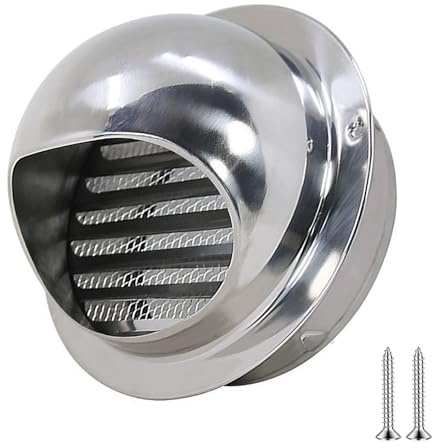 Ø50mm-300mm Ventilationsgaller Frånluftsgaller Rostfritt Stål, Väderskyddsgaller Runt med Fågelskyddsgaller Enkel Installation, för Köksfläktens Kanal(200mm/7.8inch)