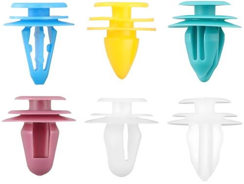 60 Pièces Clips de Fixation Voiture Plastique, 6 Tailles Universelles, Rivet Plastique pour Auto Panneaux de Portes, Agrafe Carrosserie, Convient à la Plupart des Véhicules