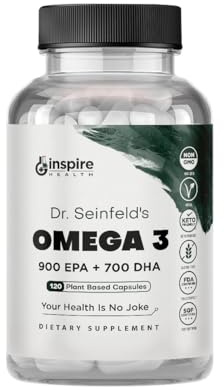 The Very Best Vegan Omega 3 Supplement - 120 Capsules - Algae Omega 3 Vegetarian Supplement - Plant Based Fish Oil Alternative - EPA DHA Supplement - Made in The USA - Heart Stress Relief Dr. Seinfeld
