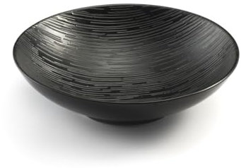 Médard de Noblat - Assiette salade et pâtes - D19 cm - Magma - Grès - Lot de 6 - Noir