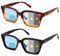 Amorays 2 Pack Fotocromatici Occhiali da Lettura da Sole Oversize Square Frame con Blocco Della Luce Blu per Donna Uomo BSSG6561（Nero+Tartaruga,+2.00）