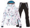 ALSOGO Damen Skianzug Schneeanzug Winddicht Wasserdicht Skifahren Snowboardjacke Trägerhose Set Zum Skifahren Snowboarden Klettern SMNWT+Black S