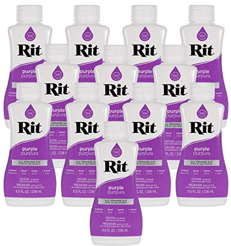 Rit Dye - Tinte líquido para telas de 8 onzas para ropa, decoración y manualidades, color morado (paquete de 12)