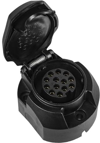 AOHEWEI Presa per rimorchio a 13 Poli Impermeabile 12 V, Adattatore per Presa elettrica per Gancio di Traino a 13 Poli in plastica per Camion, Camper, Auto, roulotte, Traino