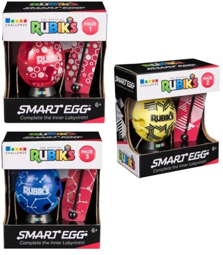Rubik's Smart Egg, Ei-Labyrinth mit Stab, Geduldsspiel: Bring den Stab durchs Labyrinth, trainiere Konzentration und Geschicklichkeit, Sortierung - Zufallsauswahl, geeignet ab 6 Jahren