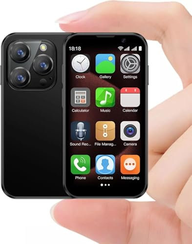 McMgc Mc15mini desbloqueo 4G, mini smartphone, 3.0 pulgadas, tarjeta doble, batería de 1800 mAh, cámara 5 MP + 5 MP, Desbloqueo facial básico del teléfono (negro)