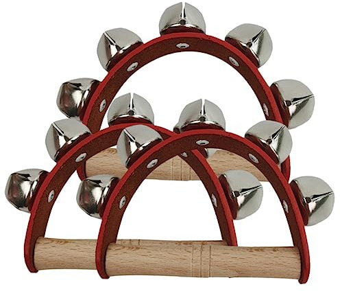 SUPVOX 3pcs Creative Handbell Handheld Tambourines for Early Educational Rattle Play for Party Noise Makers Coordination Development and Fun Activities
