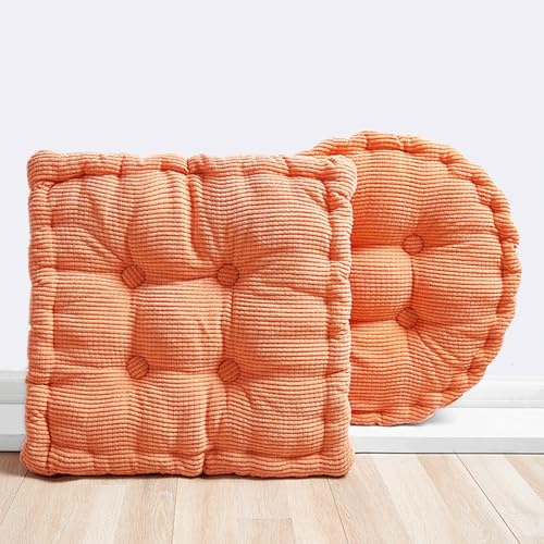 Set di 2 cuscini da pavimento, morbidi e traspiranti, per meditazione, rotondi e quadrati, in velluto a coste, 45 cm, comodi come decorazione per la casa per il relax
